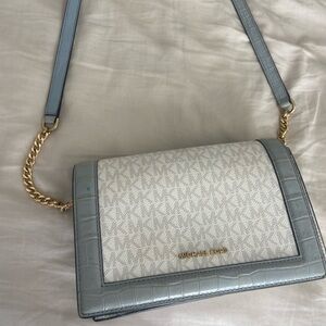 Michael Kors Blue and White Crossbody Bag